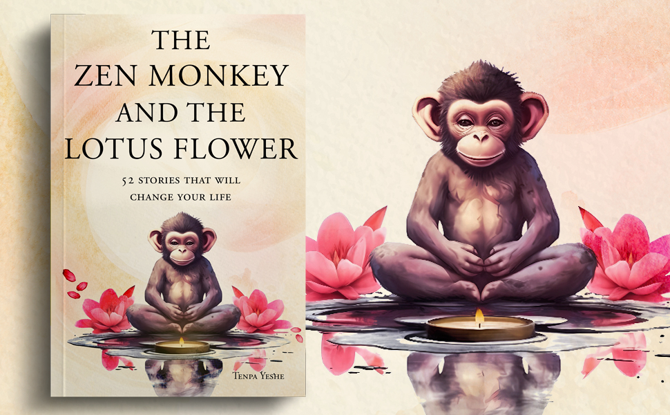 THE ZEN MONKEY AND THE LOTUS FLOWER
